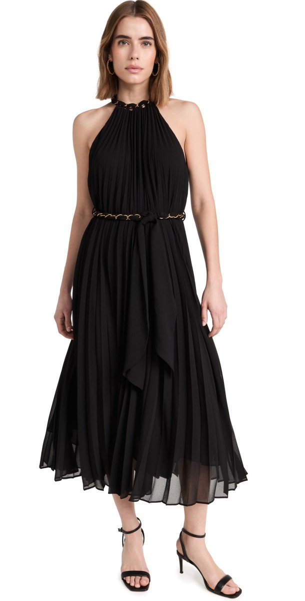 Zimmermann Sunray Pleat Midi Dress Black