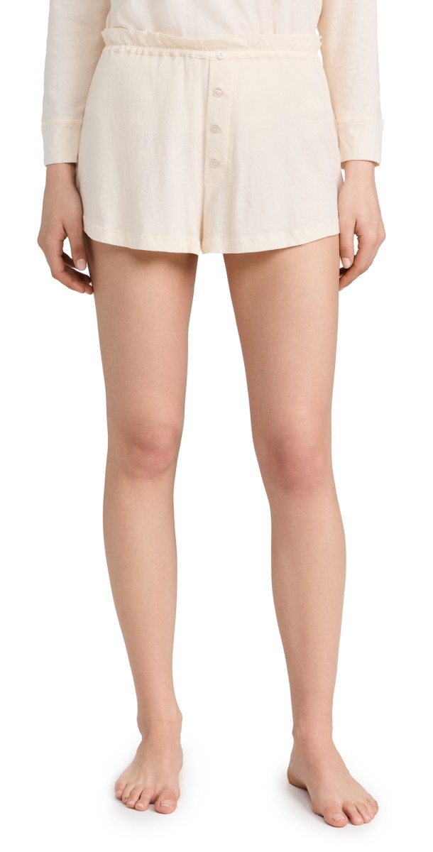 THE GREAT. The Tap Shorts Washed White