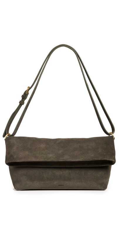 SIMKHAI Pheonix Suede Fold Over Tote Moss