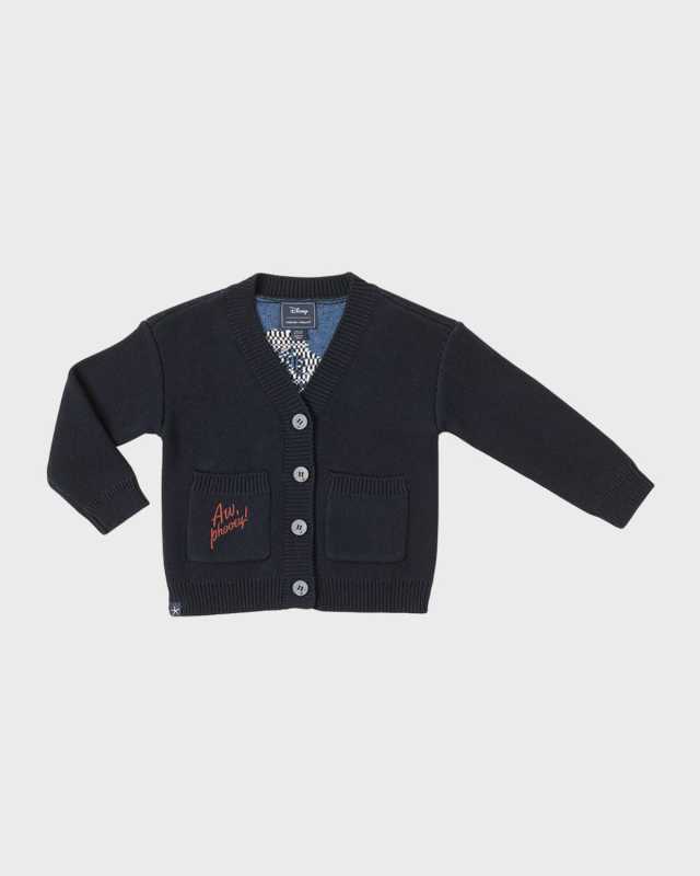 Boy's Cozy Chic Donald Duck Intarsia Cardigan, Size 2-5
