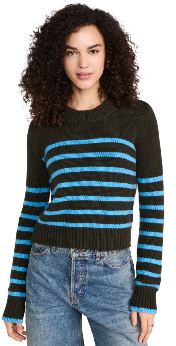 La Ligne Mini Marin Sweater Dark Olive/Parisian Blue