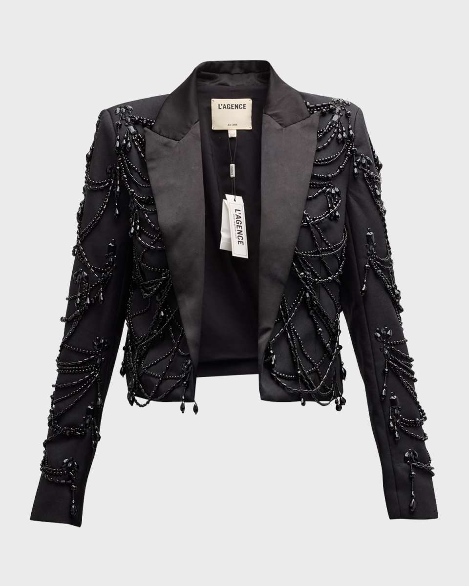 Jen Beaded Cropped Blazer