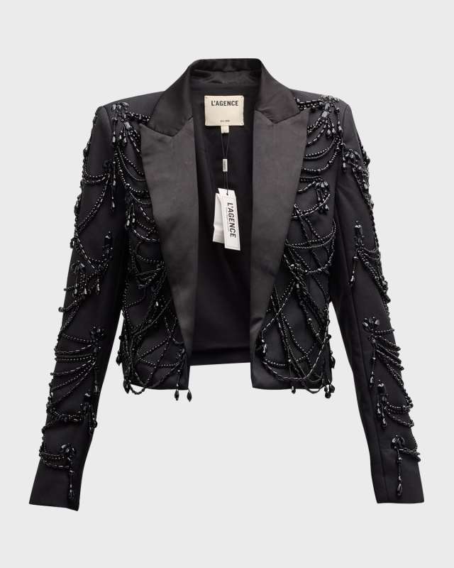 Jen Beaded Cropped Blazer
