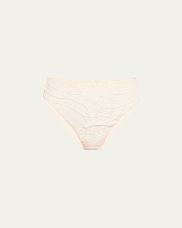 Jacquard High-Leg Bikini Bottoms