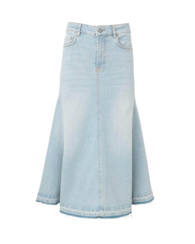 Light Blue Denim Midi Skirt