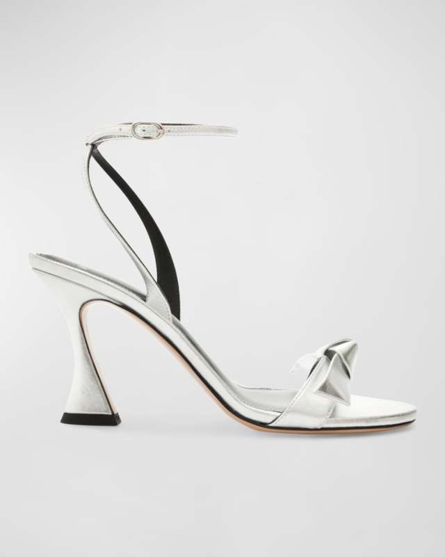 Clarita Bell Metallic Ankle-Strap Sandals