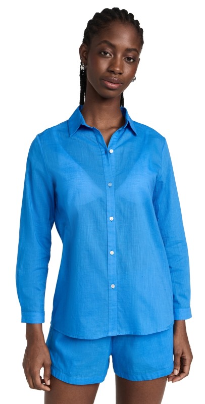Playa Lucila Button Down Shirt Blue