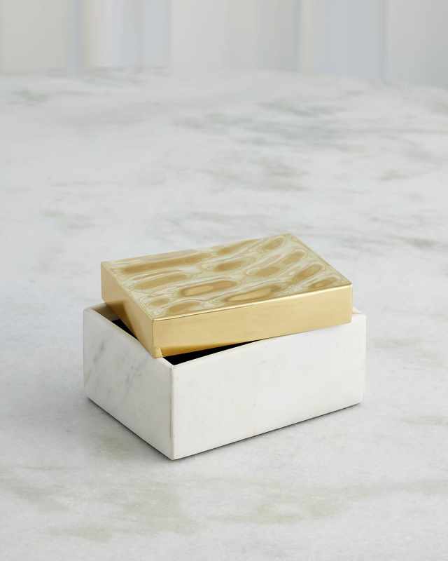 Shimmer Marble & Brass Decorative Box