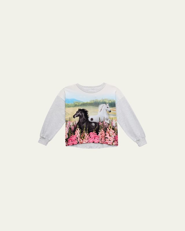 Girl's Reniza Horse Graphic Sweatshirt, Size 2-7