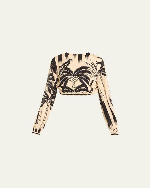 Desert Palms Printed Crop Top