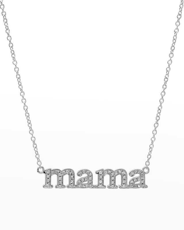 Mama Diamond White Gold Necklace