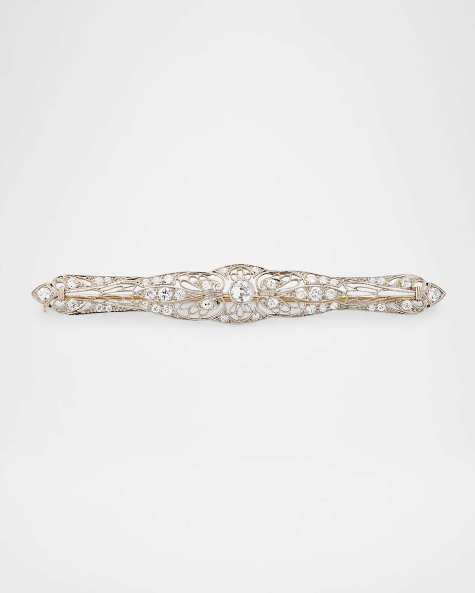 Estate Platinum Filigree Edwardian Pin