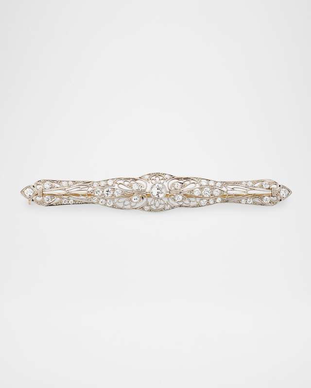 Estate Platinum Filigree Edwardian Pin