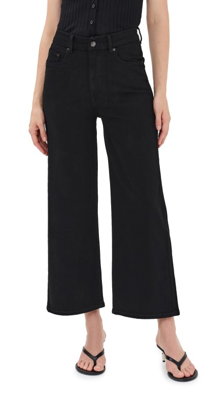 DL1961 Hepburn Wide Leg Jeans: High Rise Vintage Jet Black