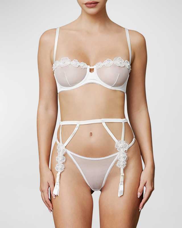 Chou Chou Floral Applique Garter Belt
