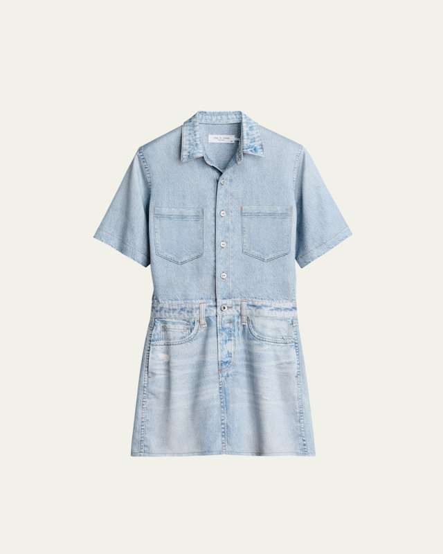 Miramar Short-Sleeve Mini Shirtdress