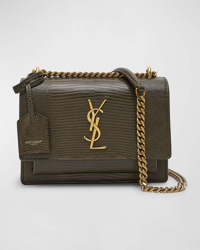 Sunset Small YSL Lizard Crossbody Bag