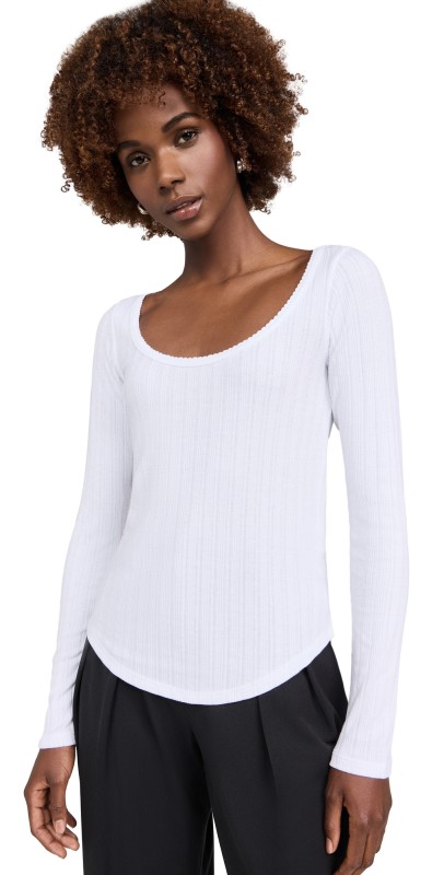 Madewell Pointelle Tee Eyelet White