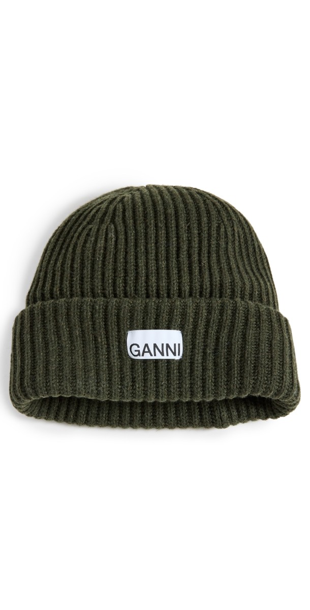 GANNI Structured Rib Beanie Lilac Sachet