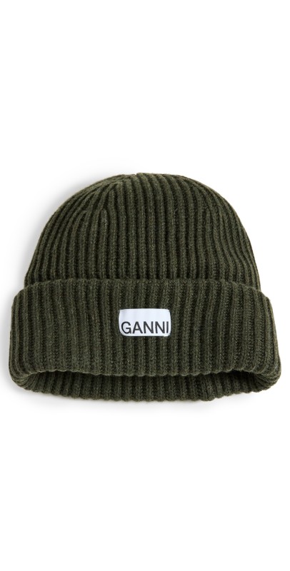 GANNI Structured Rib Beanie Lilac Sachet