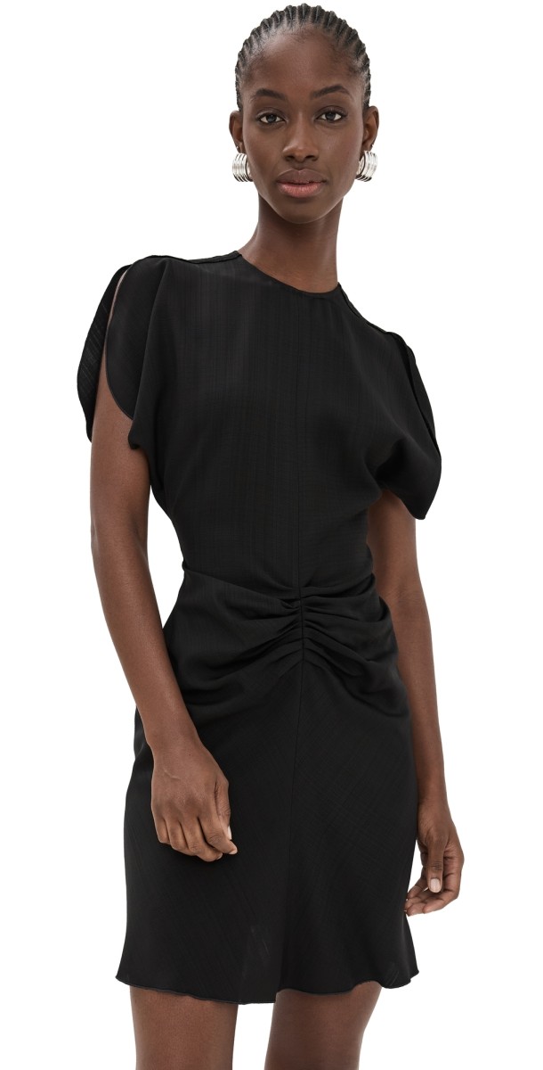 Victoria Beckham Gathered Waist Mini Dress Black