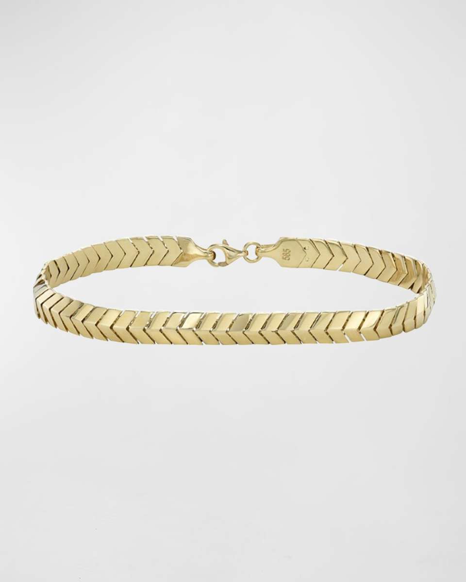 14K Gold Chevron Bracelet