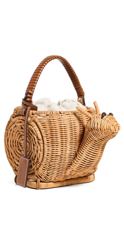 STAUD Escargot Wicker Basket Bag Natural