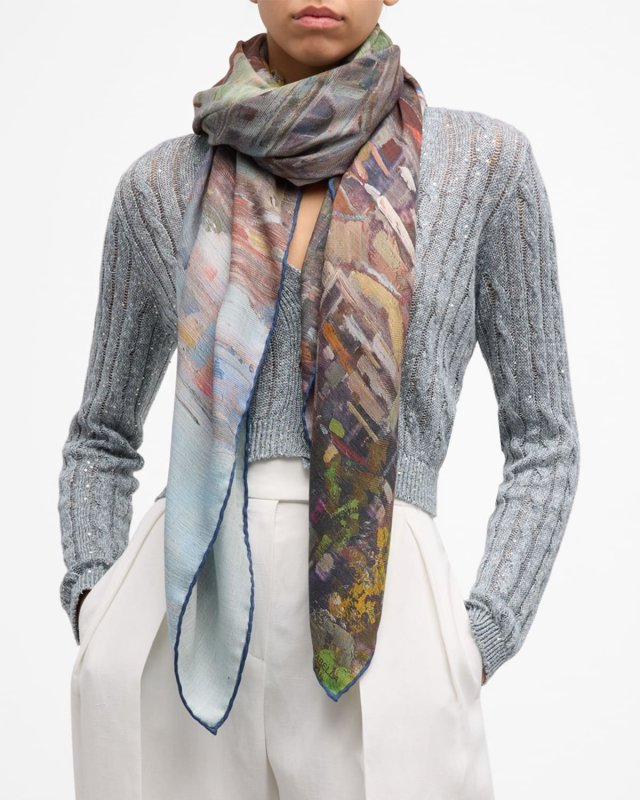 Venice Multicolor Cashmere-Blend Scarf