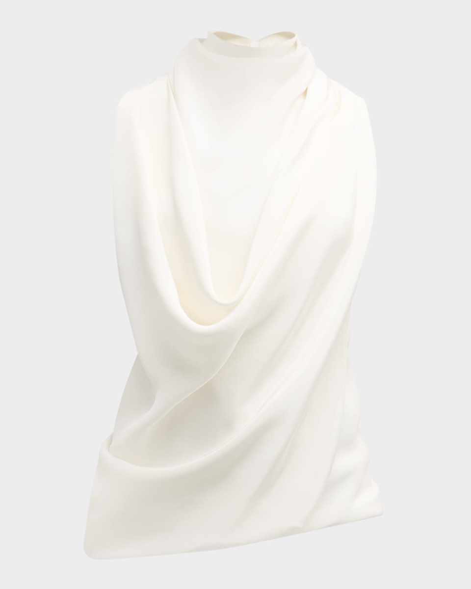 Lina Draped Cowl-Neck Sleeveless Top