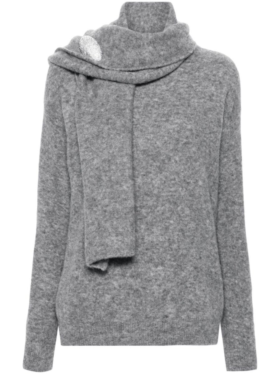 brooch-detail sweater