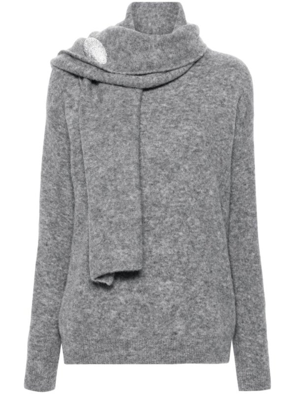 brooch-detail sweater