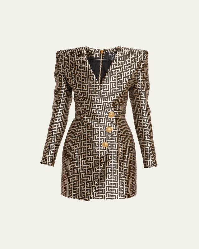 Jacquard Monogram Mini Dress