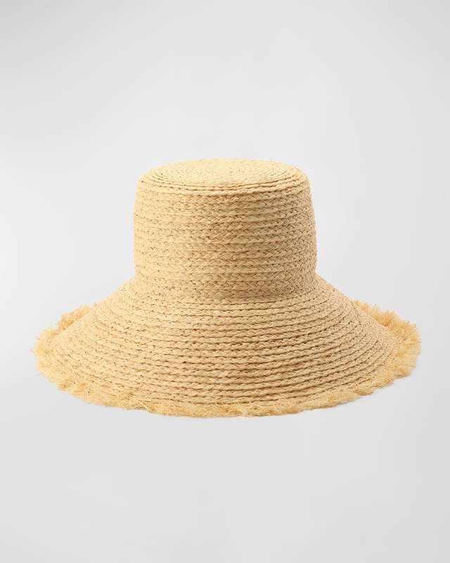 fringe straw bucket hat
