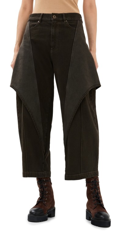 JW Anderson Cropped Sculptural Jeans Smoke