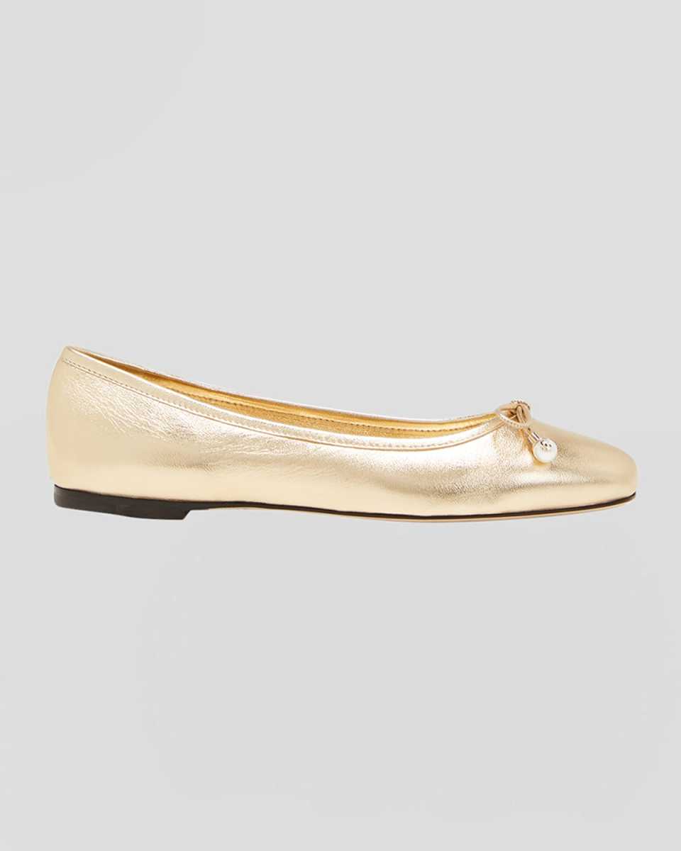 Elme Metallic Bow Ballerina Flats