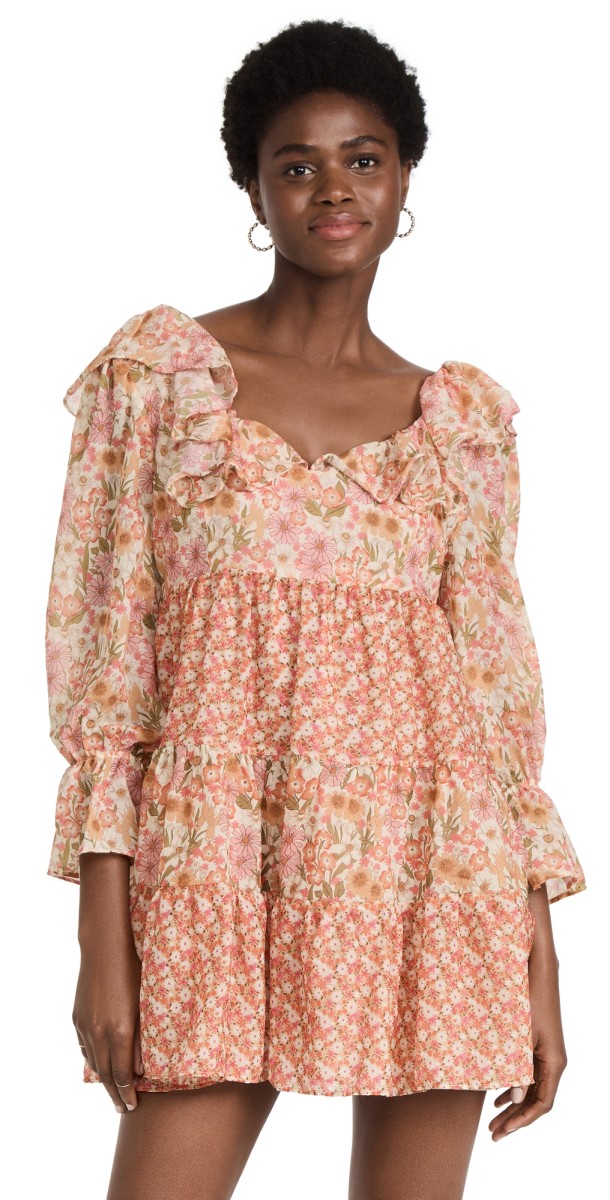Glamorous Ladies Dress Kitsch Retro Floral