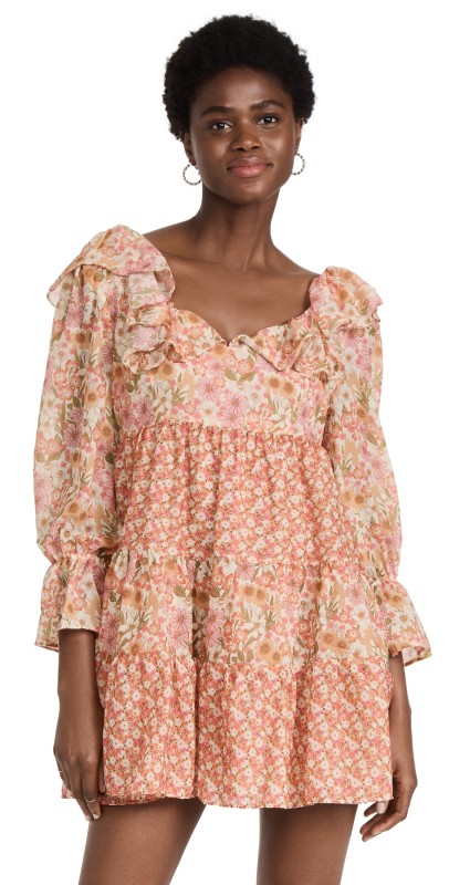 Glamorous Ladies Dress Kitsch Retro Floral