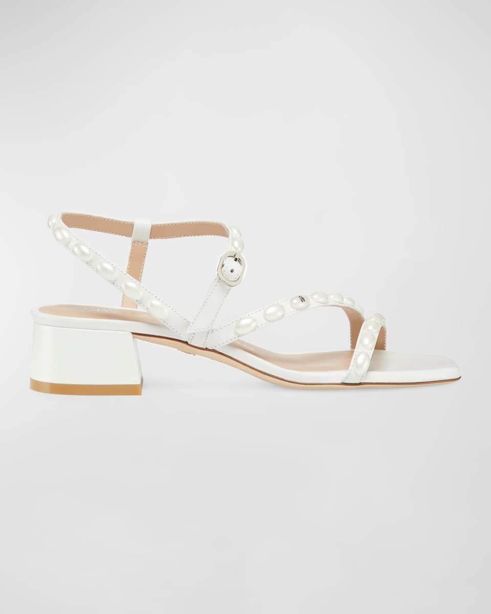 Pearlita Studded Ankle-Strap Sandals