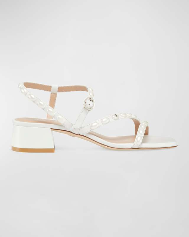 Pearlita Studded Ankle-Strap Sandals