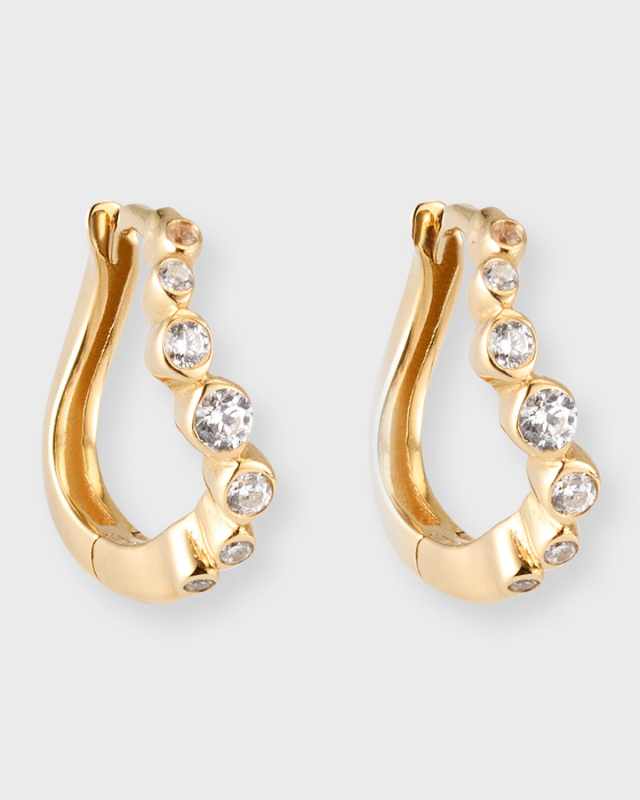 Bubbly Diamond Wave Huggie Hoop Earrings