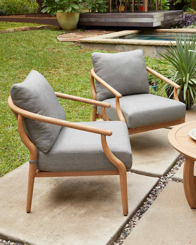 Ming Outdoor Club Chair, Set of 2