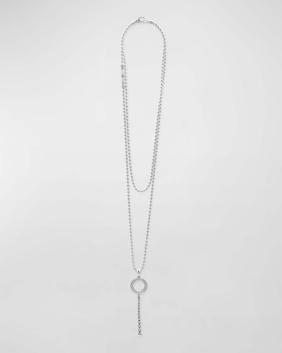 Caviar Spark Diamond Linear Pendant Necklace, 34"