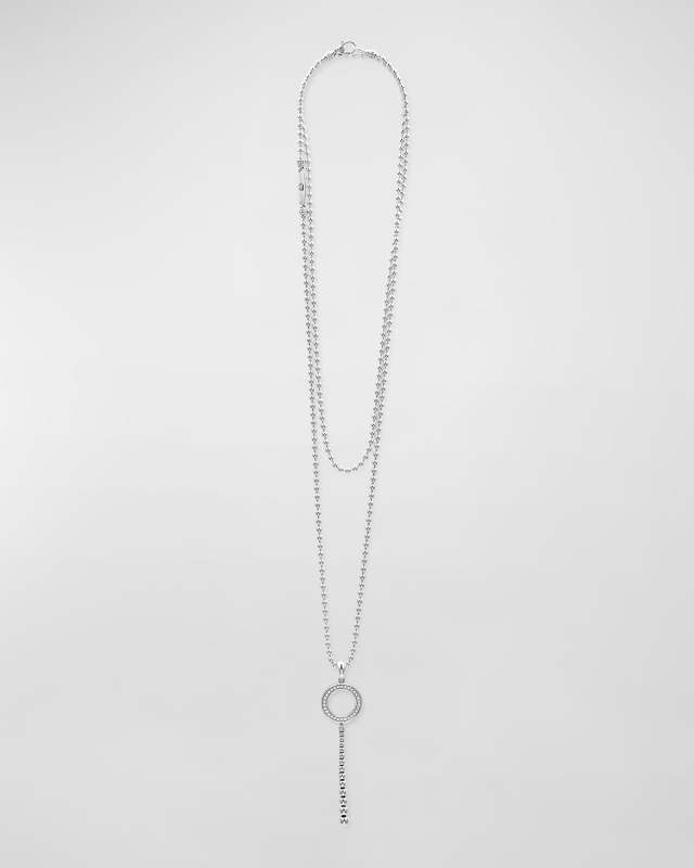 Caviar Spark Diamond Linear Pendant Necklace, 34"
