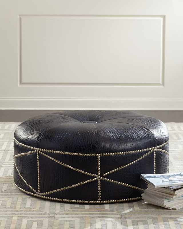 Shipley Leather Ottoman