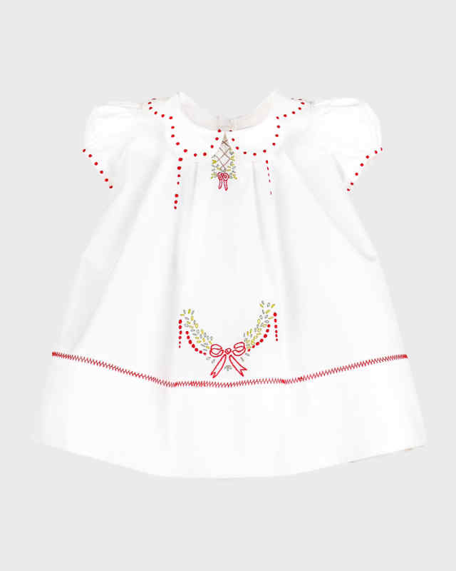 Girl's Merrymaker Embroidered Collared Dress, Size 3M-24