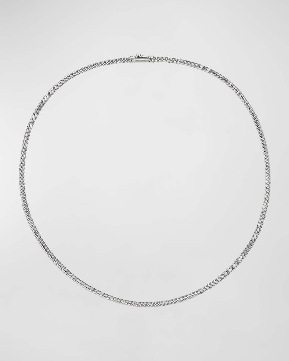 Sculpted Cable Necklace in Silver, 2.6mm