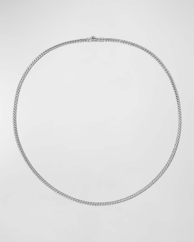 Sculpted Cable Necklace in Silver, 2.6mm