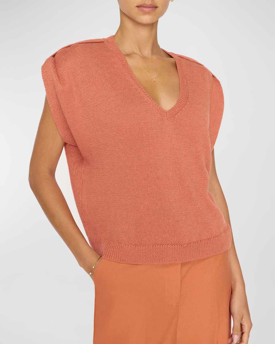 Frances Sleeveless V-Neck Sweater Top
