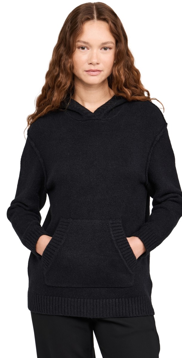 James Perse Cotton Cashmere Oversize Hoodie Black