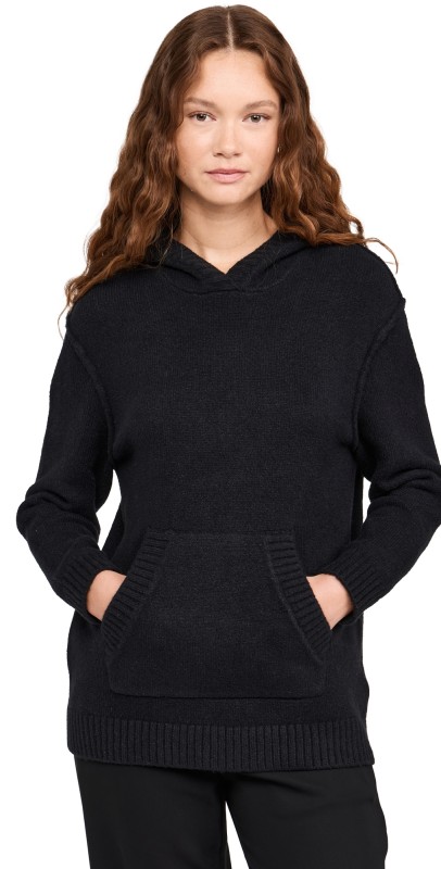 James Perse Cotton Cashmere Oversize Hoodie Black